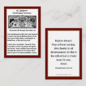 Noël Nativité St. Andrew Novena Carte de prière (Devant / Derrière)