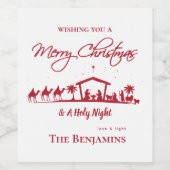Noël Nativité Thème Vin Étiquette (Étiquettes simples)