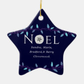 Noel Navy Blue Sand Dollar Nautical Kerstmis Keramisch Ornament (Voorkant)