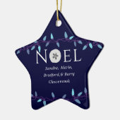 Noel Navy Blue Sand Dollar Nautical Kerstmis Keramisch Ornament (Links)