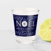 Noel Navy Blue Sand Dollar Nautical Kerstmis Sho Shot Glas (Voorkant)
