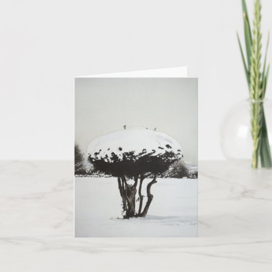 Noël neige paysage carte de note (Devant)