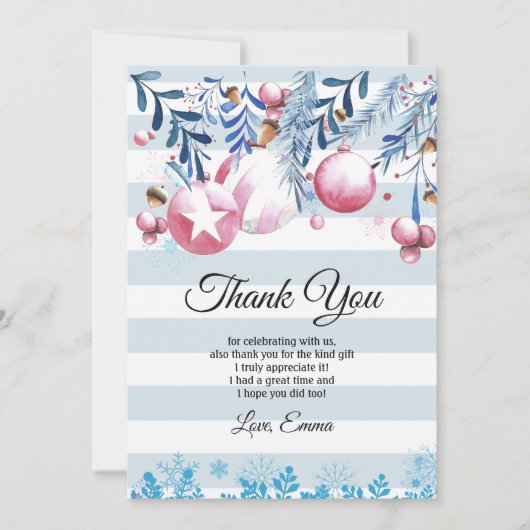 Noël, Noël, Noël, carte de remerciements (Devant)