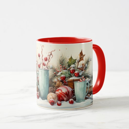 Noël Noël, Scène de Yule pour tasse de café/thé (Devant droit)