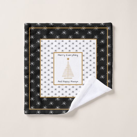 Noël noir et blanc moderne  (Gant de toilette)