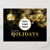 Noël Noir et or Joyeux Vacances Affaires (Recto)