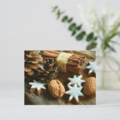 Noël noix cannelle biscuits carte postale (Debout devant)