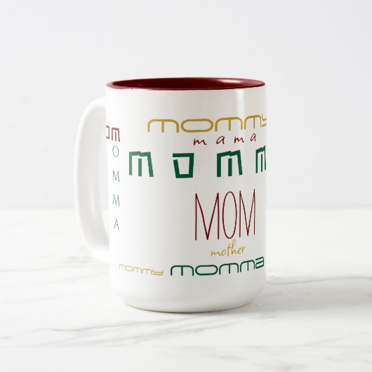 Noël Nom répété Mugs de café personnalisées (Devant gauche)