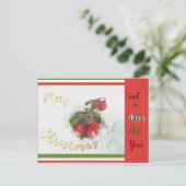 Noël & Nouvel An Croûte de baies rouges. Carte pos (Debout devant)