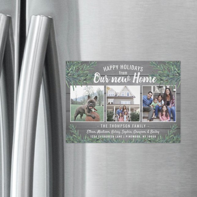 Noël Nouvelle adresse Faire-part photo magnétique (Créateur téléchargé)