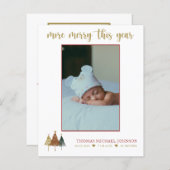 Noël Nouvelle carte Faire-part de naissance bébé (Devant / Derrière)