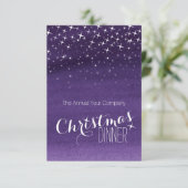 Noël nuit ciel étoiles fête invitation violet (Debout devant)