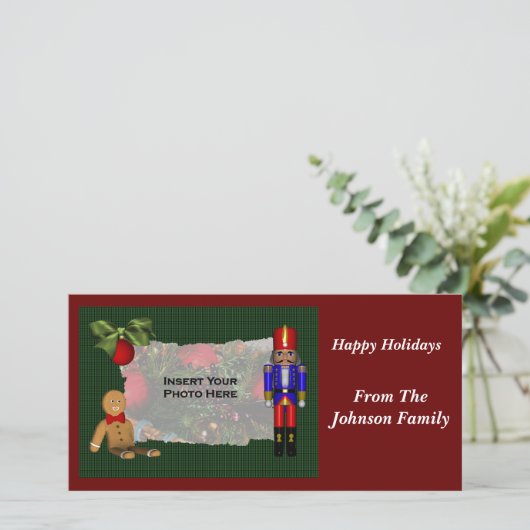 Noël Nutcracker Carte photo de vacances (Debout devant)