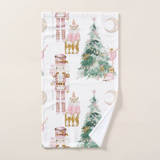 Noël Nutcracker rose hiver merveilleuse (Serviette à main)