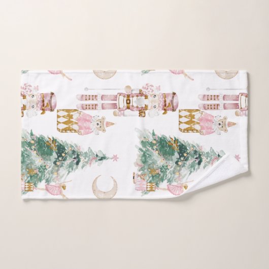 Noël Nutcracker rose hiver merveilleuse (Serviette à main)