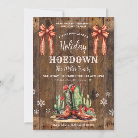 Noël Occidental, Invitation de vacances, Bottes Co (Devant)