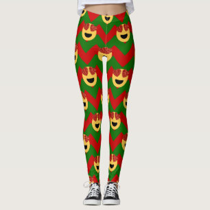 noël oeil de coeur émoji xmas leggings