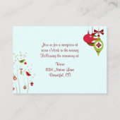 Noël Oiseaux d'hiver Mariage Cartes de réception (Dos)