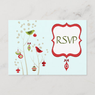 Noël Oiseaux d'hiver Mariage RSVP Cartes
