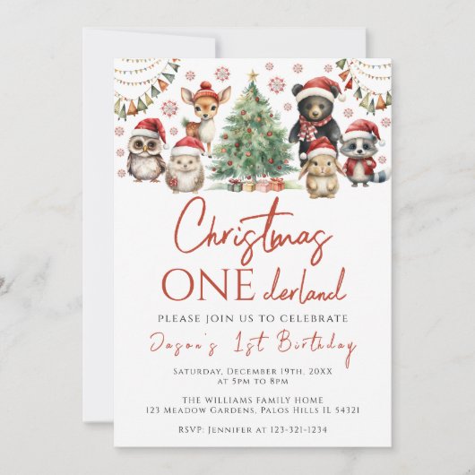 Noël onederland première invitation anniversaire (Devant)