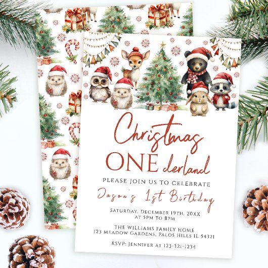 Noël onederland première invitation anniversaire