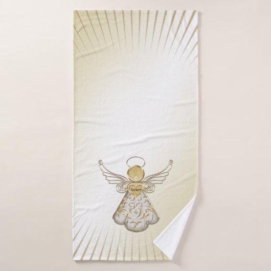 Noël Or/Blanc Filigree Angel du bain de grâce  (Serviette de bain)