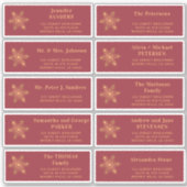 Noël or flocon de neige rouge étiquettes de adress (Devant)