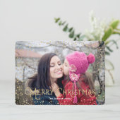 Noël | Or | Points de Parties scintillant | CARTE  (Debout devant)