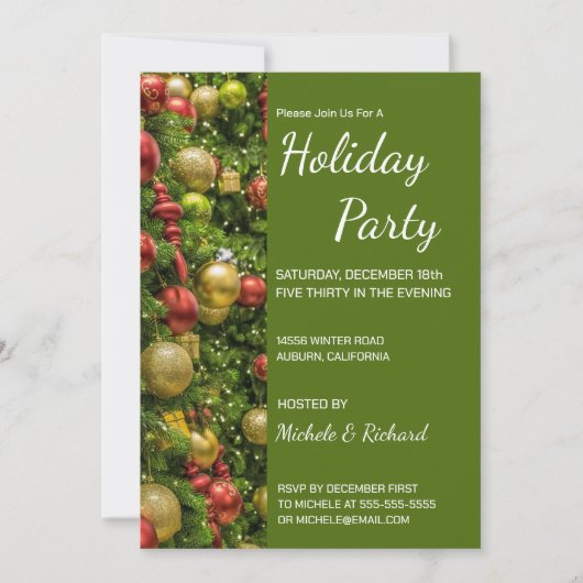 Noël Ornament Fête Invitation (Devant)