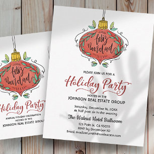 Noël Ornament Fête Invitation
