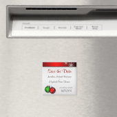 Noël Ornements Mariage Enregistrer la date Magnet (In Situ (Lave-vaisselle))