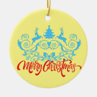 Noël, ornements rennes jumeaux 19 L Jaune BG