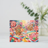 Noël pain d'épices maisons carte postale (Debout devant)