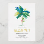 Noël Palm Tree Fête Invitation (Recto)