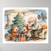 Noël Papy Mamie Décoration Murale de Famille