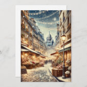 Noël parisien classique - Carte de vacances (Devant / Derrière)