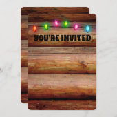 NOËL PARTI RUSTIQUE JOURNAL INVITATIONS DES CABINE (Devant / Derrière)