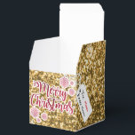 Noël Parties scintillant or vacances<br><div class="desc">Aussi unique que votre cadeau de Noël ! Parties scintillant d'or avec sticker Joyeux Noël et une étiquette blanche pour personnaliser !</div>