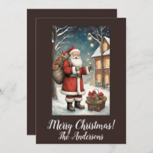 Noël Père Noël 2 Joyeux Noël ! Carte de Noël