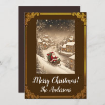 Noël Père Noël 4 Joyeux Noël ! Carte de Noël