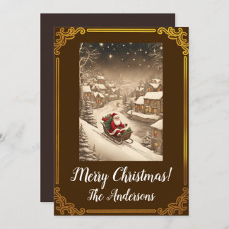 Noël Père Noël 4 Joyeux Noël ! Carte de Noël