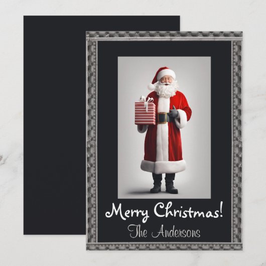 Noël Père Noël 8 Joyeux Noël ! Carte de Noël (Devant / Derrière)