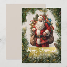 Noël Père Noël 9 Joyeux Noël ! Carte de Noël