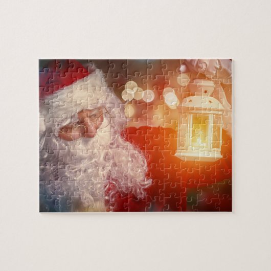 Noël Père Noël avec lumière Puzzle (Horizontal)