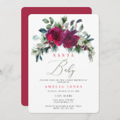 Noël Père Noël Baby Botanical Holiday Invitation (Devant / Derrière)