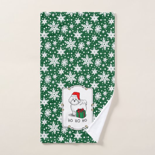 Noël Père Noël Bichon Frise Chien mignonne (Serviette à main)