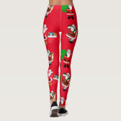 Noël Père Noël Cadeaux et cadeaux Leggings rouges (Dos)