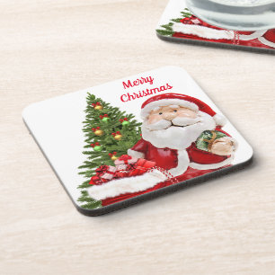 Noël Père Noël Dessous de verre en plastique dur