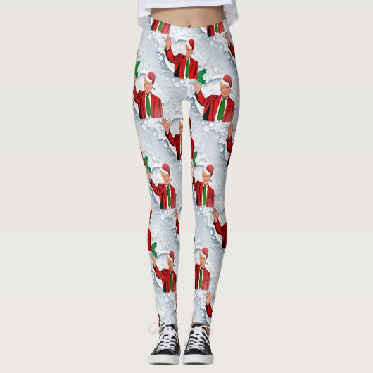 noël père Noël donald trump leggings (Devant)