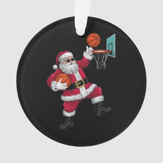 Noël Père Noël Dunking Un Basket-ball Noël (devant)